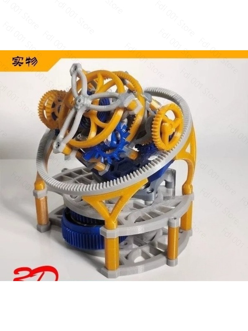 3D Printing Model - 2026 Q896 Mechanisches 3D-Druck Dreiachsen-Tourbillon-Modell-Uhrwerk Ornament