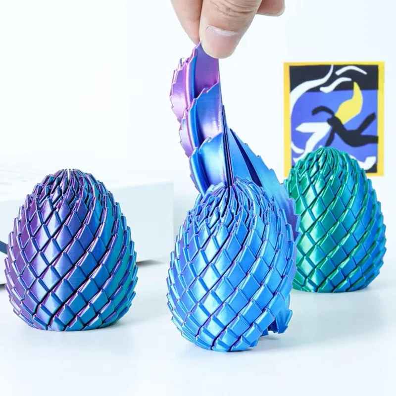 3D Printing Gears - 3D-Gedrucktes Drachenei Twist Fidget-Spielzeug, Rotierende Farbverlauf-Zahnrad-Stressabbau-Kugel,