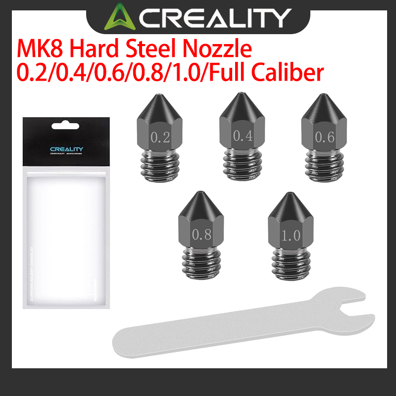 3D Printer Nozzle Brass - Offizielle Creality MK8 Hartstahldüsen 0,2 mm/0,4