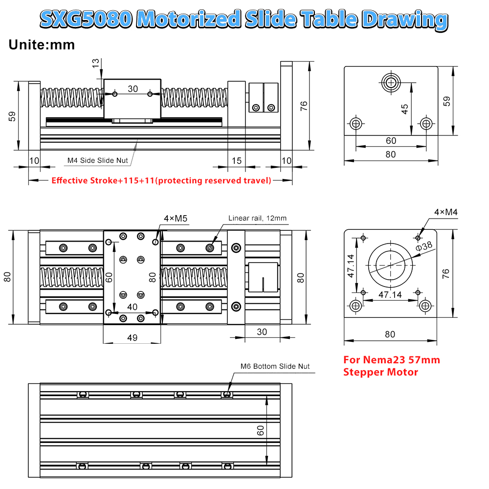 Z-Achse 80mm breiter Trapezgew – Linear Guide Rail Bewertung und Preis